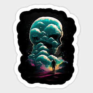 Skull in the Clouds Sticker